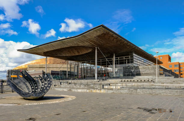 Senedd Building in Cardiff Bay