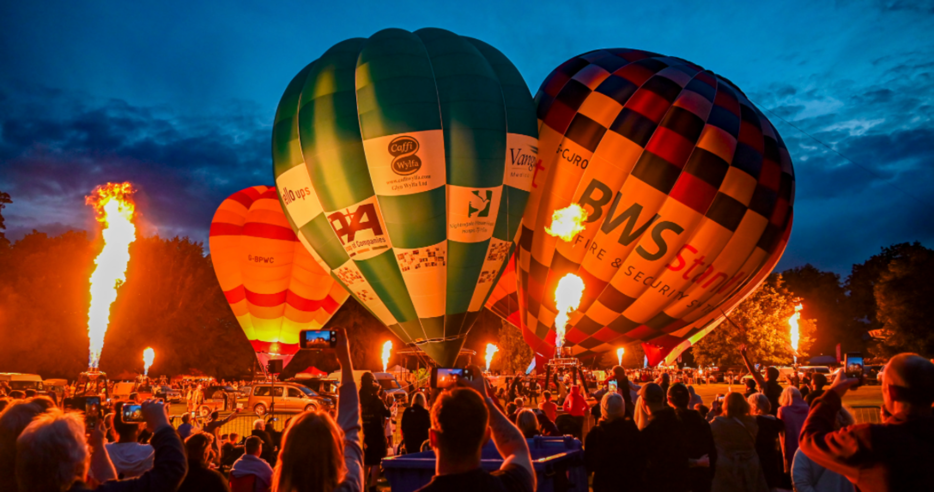 Hot air balloons at a Glyn Wylfa Ltd event