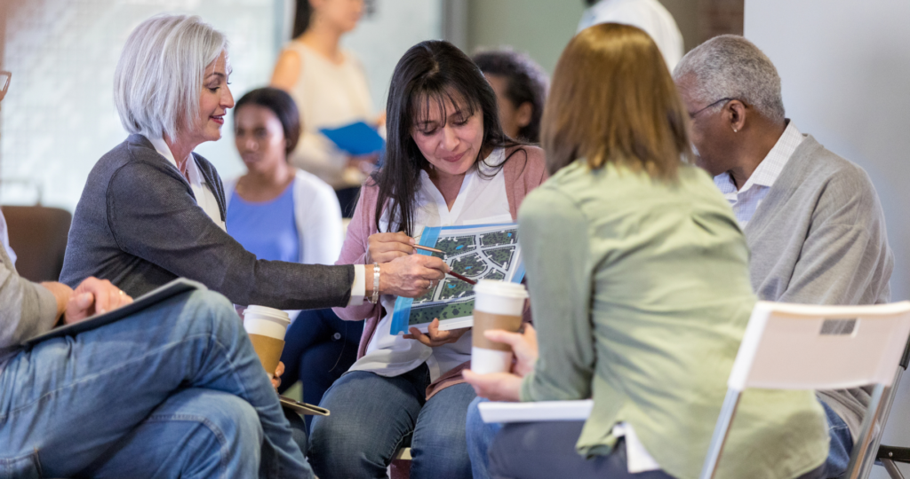 A group of people engaging in a meeting