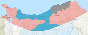 An image of a map indicating the areas covered by this programme, it cover Llandudno and Conwy and across to Prestatyn.