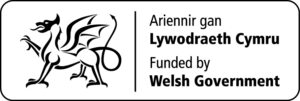 Funded by the Welsh Government Logo with text in English and Welsh